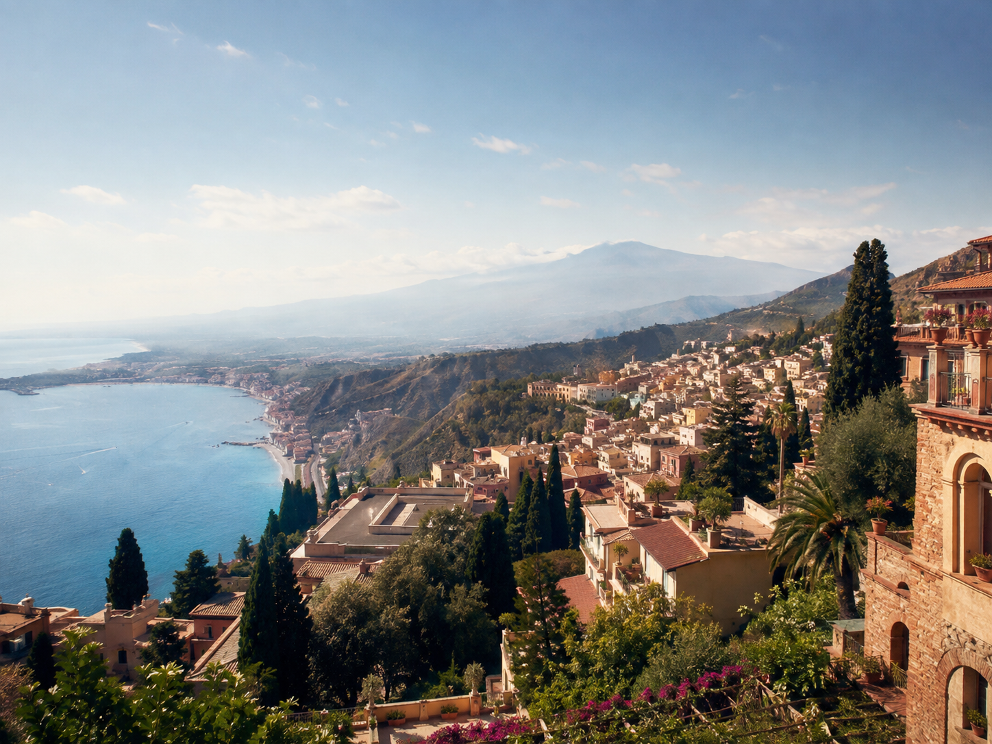 Taormina con vista sull'Etna